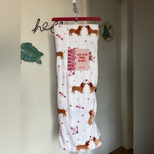 NEW Valentines Day Dachshund Love Cupid Throw Blanket 60”x70” Doxie Hearts